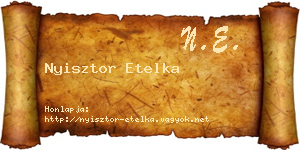 Nyisztor Etelka névjegykártya